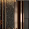 Luxury Foyer Hallway Design With Dark Marble And Brass Accents