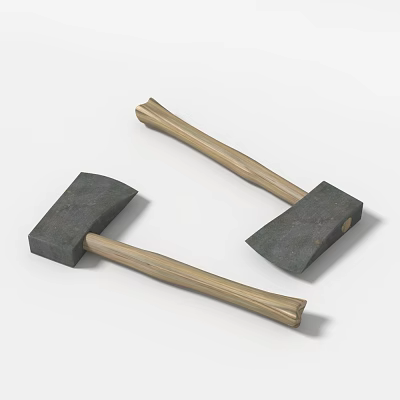 Durable Hardware Tools Wooden Handle Axes With Black Axe Head For Home And Workshop Use 3d model