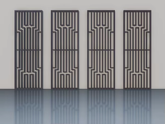 New Chinese-style Ornaments Screen Flower Screen Partition Ornaments 3d model