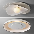 Modern White Ceiling Light With Unique Curved Design And Soft Illumination 3d model