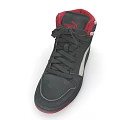 PUMA High-top Leather Sneakers With Black Red And White Lace Up Design