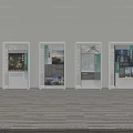 Modern Exhibition Hall Culture Wall With Multiple Display Panels Showcasing Architectural Images And Text