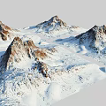 Natural Scenic Garden Landscape Featuring Snow Covered Peaks And Rocky Terrain