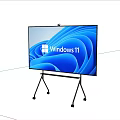 Smart Machine Interactive Display Screen Featuring Windows 11 Interface And Mobile Stand With Wheels 3d model