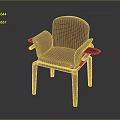 Modern Brown Leather Leisure Chair With Armrests And Sturdy Wooden Legs
