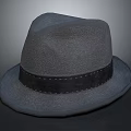 Fashionable Gray Fedora Hat Featuring Black Stitched Band And Classic Style