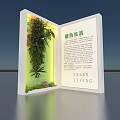 Green Living Themed Art Installation With Open Book Design And Living Plants