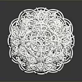 Intricate Silver Wire Woven Sphere With Reflective Surface On Black Background 3d model