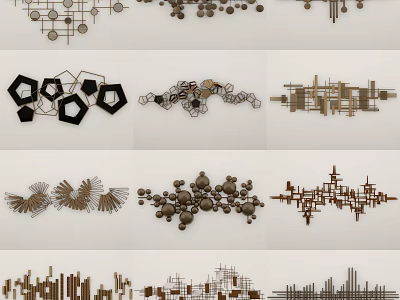 Modern Wall Decor With Geometric Shapes Abstract Lines And Neutral Tones For Home 3d model