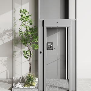 Modern Elevator Interior Landscape Landscaping 3d model