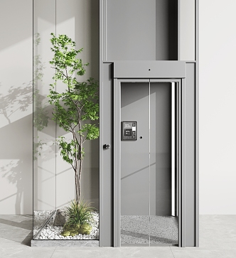 Modern Elevator Interior Landscape Landscaping 3d model