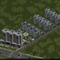 Aerial Planning of Modern Residential Complex with High Rise Buildings Greenery and Roads