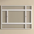 Modern White Frame Floor to Ceiling Window with Multiple Glass Panels and Interior Design