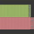 Colorful Stacked Shipping Containers With Green Blue And Pink Hues