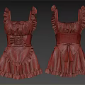 Hanger Displaying Fashionable Maid Dresses With Ruffle Trims And Bow Decorations