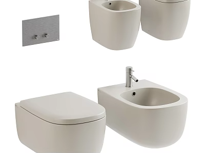 Sleek Modern White Toilet Designs With Wall Mounted And Floor Standing Models 3d model