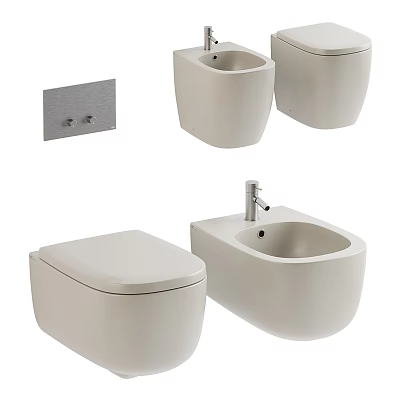 Sleek Modern White Toilet Designs With Wall Mounted And Floor Standing Models 3d model