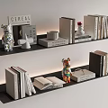 Modern Simple Bookshelf Laminated Board Bookshelf Books Ornaments 3d model