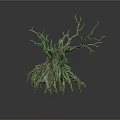 Realistic Dead Tree Stump Scenic Component With Intricate Roots And Branches 3d model