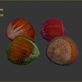 chestnut chestnut raw chestnut fried chestnut hairy chestnut oil chestnut banana fruit fresh fruit 3d model