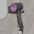 Wall Mounted Modern Kitchen Appliance With Purple Accents And Marble Background