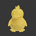 Cute Yellow Duck Figurine With Orange Beak And Small Feet Design