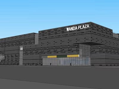 Wanda Plaza Commercial Complex With Modern Architectural Design And Glass Facade 3d model