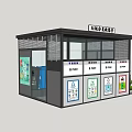 Modern garbage bin garbage sorting station 3d model