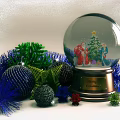 Christmas Decorative Ornament Set With Santa Snowman Reindeer Tree And Gift Boxes