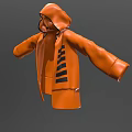 Trendy Orange Hooded Casual Jacket With Black Stripes And Comfortable Fit