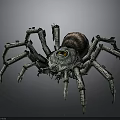 Intricate Mechanical Spider With Multiple Engraved Legs And Spiral Shell Body