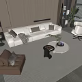 Sofa coffee table combination 3d model
