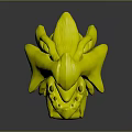 3D Printing Equipment Producing Colorful High Detail Dragon Head Model With Glossy Surface