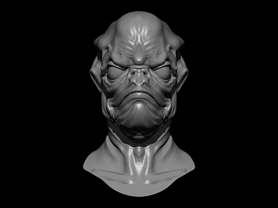 Modern Monster Sub-era Fish Human Head 3d model