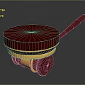 Red Wheeled Hardware Tool With Gold Accents Round Top Handle And Wheels