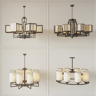 New Chinese Chandelier 3d model