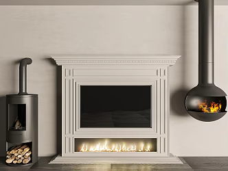 Modern Minimalist Fireplace Wood Stove Electronic Fireplace Side Stove Stove Stove 3d model