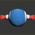 Cute Superhero Style Cartoon Character Featuring Blue Helmet Green Eyes Red Gloves And Boots