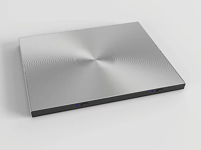 Silver Square Electronic Device With Ripple Textured Surface Black Border And Blue Indicators 3d model