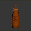 Orange Punching Bag With Top Handle Decorative Beads And Detailed Stitching