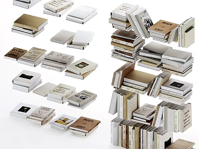 Diverse Stacked Books And Magazines Collection With Various Sizes And Covers 3d model