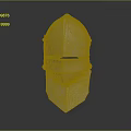 Classic Metallic Medieval Armor Helmet With Smooth Surface And Reflective Finish