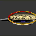 Ornate Dagger Weapon With Golden Decoration Blue Gemstone And Silver Blade