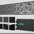 Various Decorative Wall Panel Designs With Intricate Cutout Patterns And Textured Surfaces 3d model