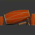 Red Traditional Drums Set With Large Main Drum And Small Side Drums On Wooden Stand