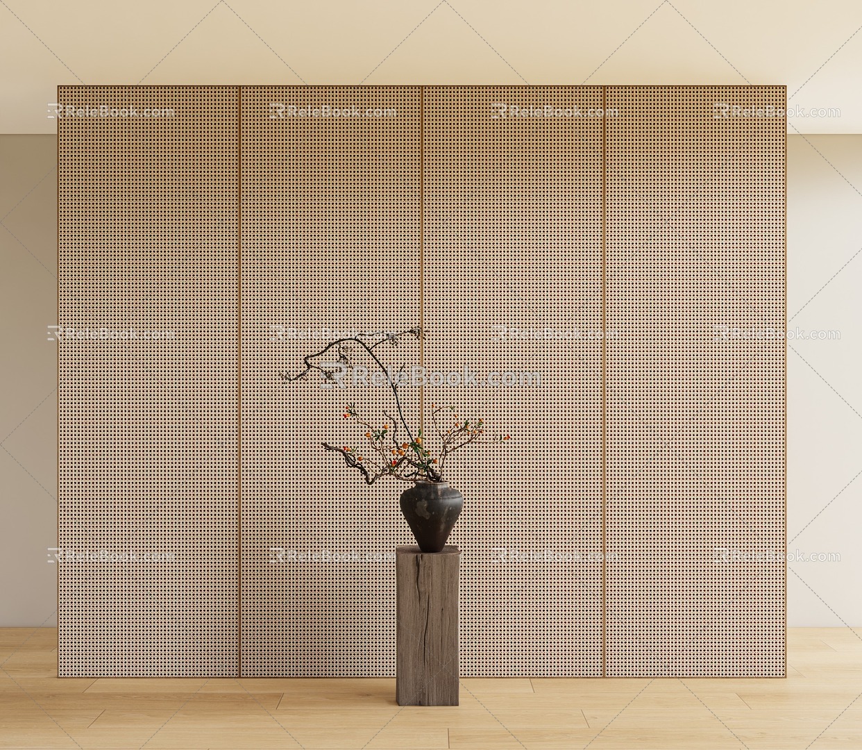 Modern partition bamboo partition model