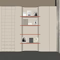 Bookcase Bookshelf Storage Rack Background Wall 3d model