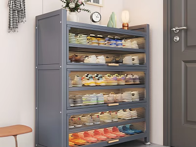 Modern Large Capacity Entryway Shoe Cabinet With Transparent Flip Doors For Tidy Home Shoe Organization 3d model