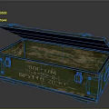 Vintage Green Wooden Crate With Open Lid And Stenciled Text Interior