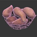 Fresh Plump Orange Sweet Potatoes in a Basket with Vibrant Color and Shape